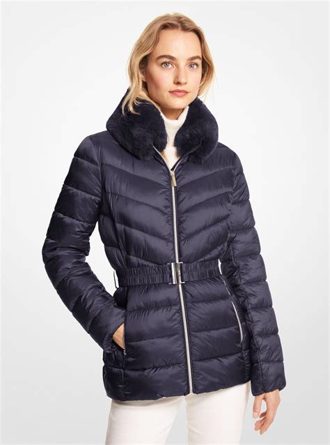 michael kors navy blue puffer jacket|michael kors puffer jackets men's.